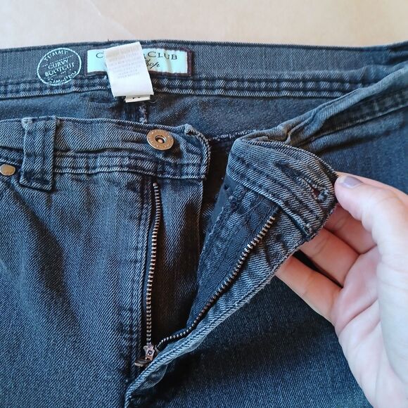 Charter Club Curvy Bootcut Jeans Size 10 Short Gray Denim Tummy Control Pants - Picture 8 of 12